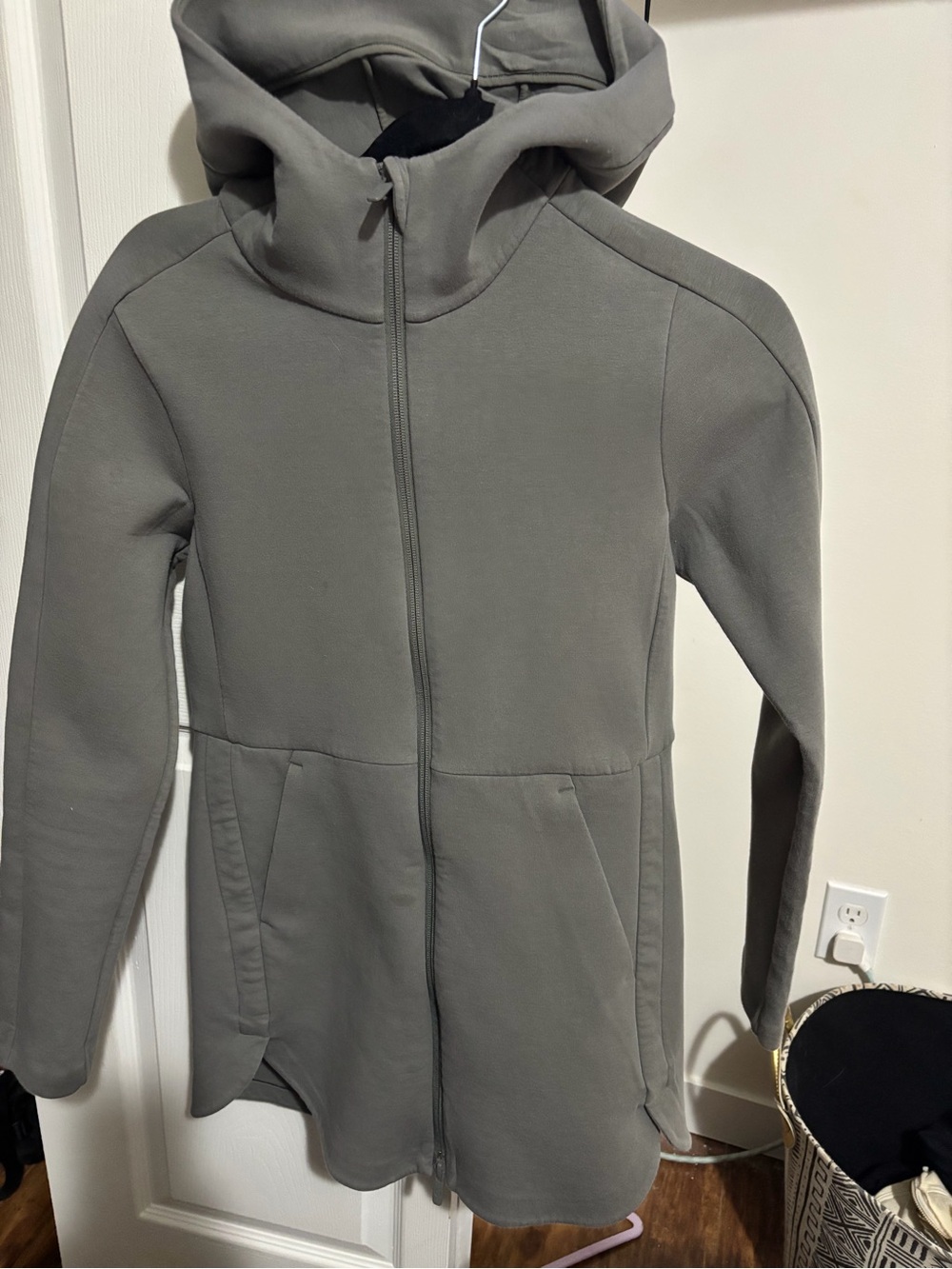 lululemon athletica Hooded Zip Jacket in greyish green